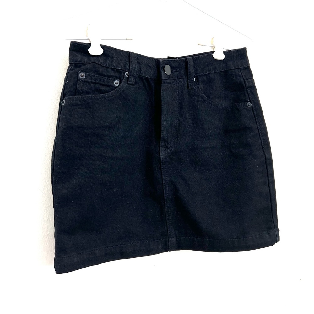 Black denim mini skirt, size XS